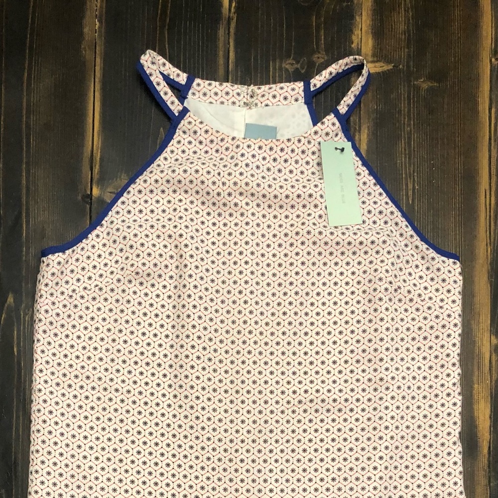 Skies Are Blue(Dillards)- Border Print Halter Neck Sleeveless Shift Dress SZ S - Picture 10 of 12